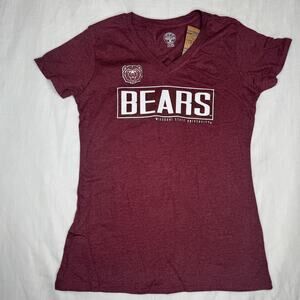 New! Missouri State University Bears Women’s Shirt Medium Maroon V-Neck Fan Wear